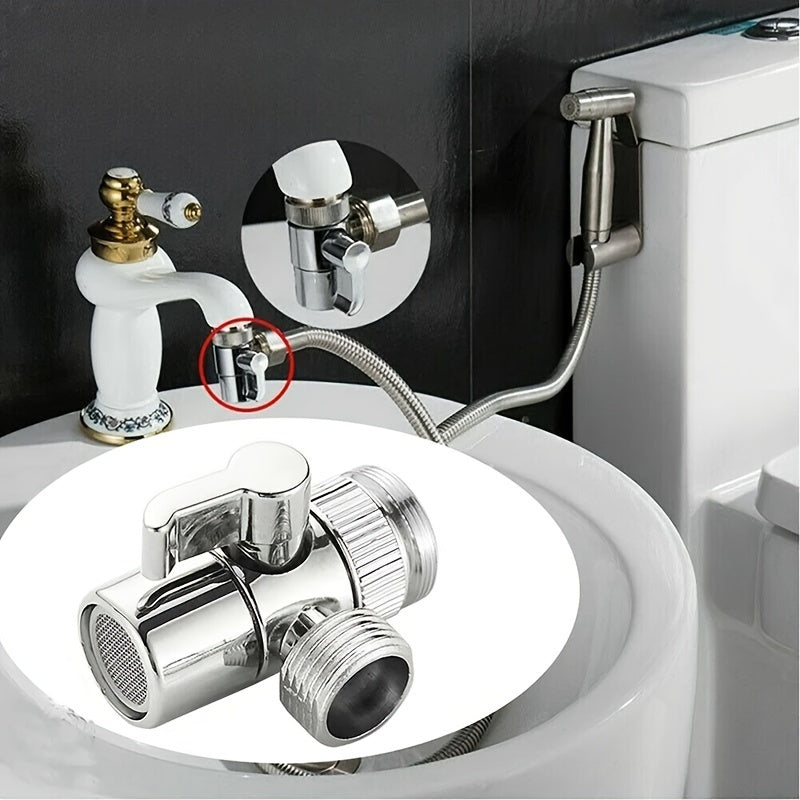 Easy-Install Zinc Alloy Faucet Adapter - 1/4 Turn Valve for Kitchen & Bathroom Sinks, Durable Rust-Resistant Connector with M22 x M24 Connection