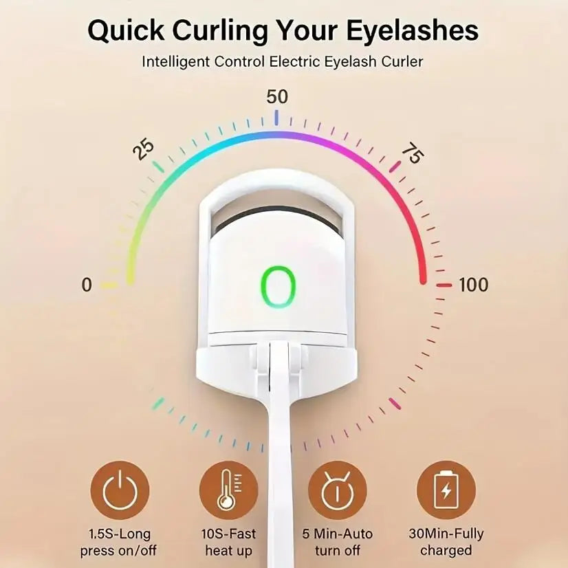 1PC  Use electric eyelash curler, long-lasting curling, quick preheating for 10 seconds, portable travel and make-up with you.