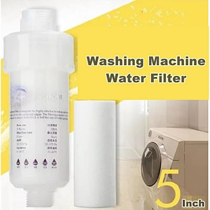 5'' PRE FILTER Water Filter Cartridge Washing Machine Filter with Adapter Bathroom Water Heater Toilet Household Purifier