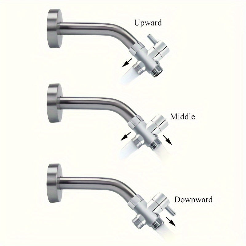 1pc Chrome-Plated Easy-Install Shower Diverter with Bidet Sprayer Adapter - Durable Plastic, No Power Needed, Perfect for Modern Bathrooms