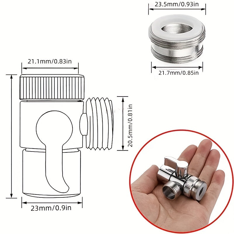 Easy-Install Zinc Alloy Faucet Adapter - 1/4 Turn Valve for Kitchen & Bathroom Sinks, Durable Rust-Resistant Connector with M22 x M24 Connection