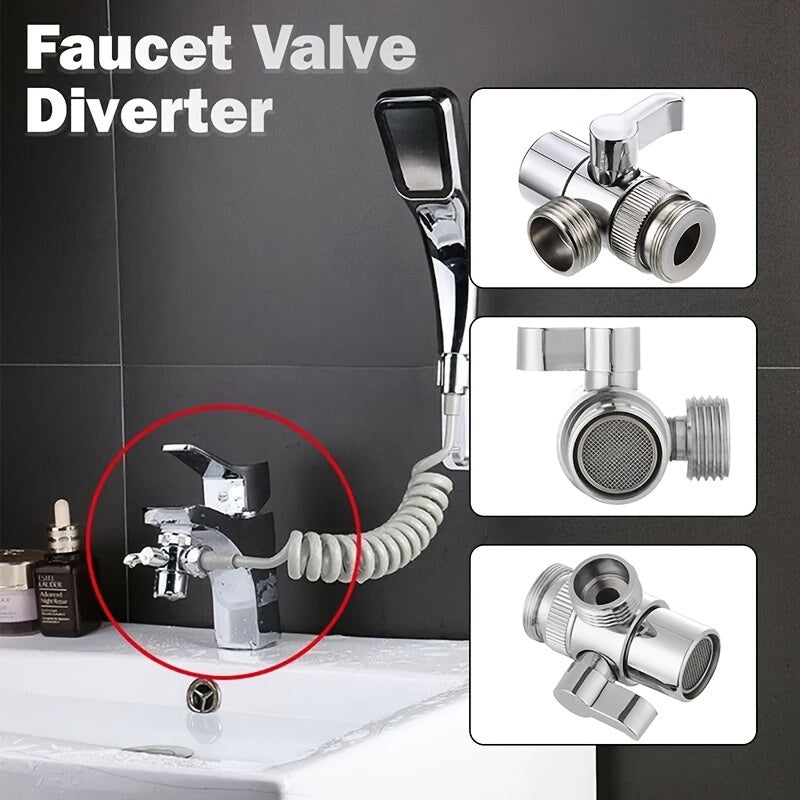 Easy-Install Zinc Alloy Faucet Adapter - 1/4 Turn Valve for Kitchen & Bathroom Sinks, Durable Rust-Resistant Connector with M22 x M24 Connection